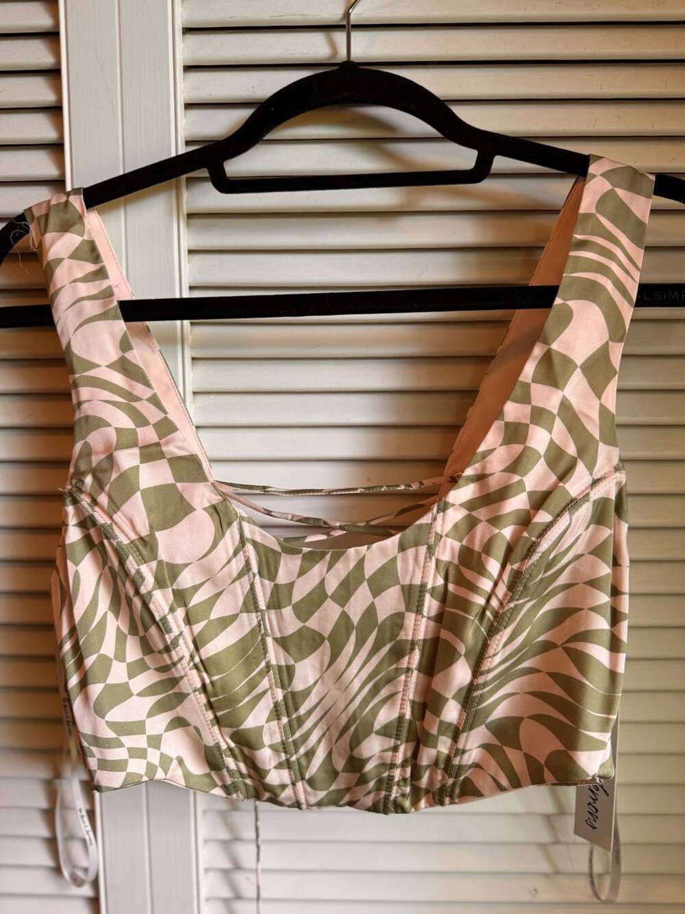 For Love & Lemons Alabaster Swirl Corset Crop Top Size M